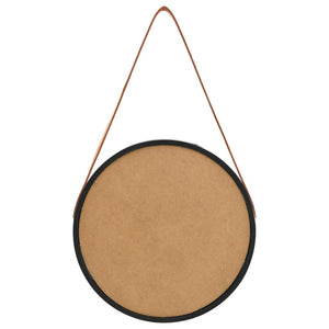 Wandspiegel mit Gürtel Schwarz 40cm