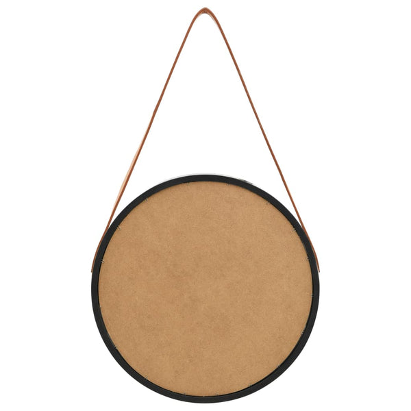 Wandspiegel mit Gürtel Schwarz 40cm