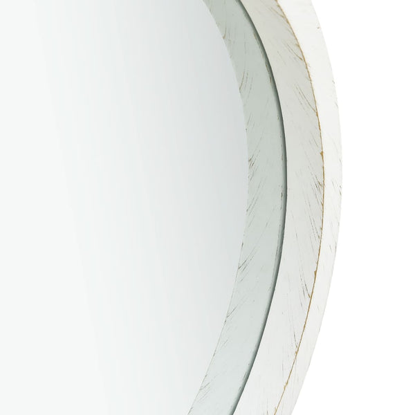 Wandspiegel mit Gürtel, 50 cm, Weiß