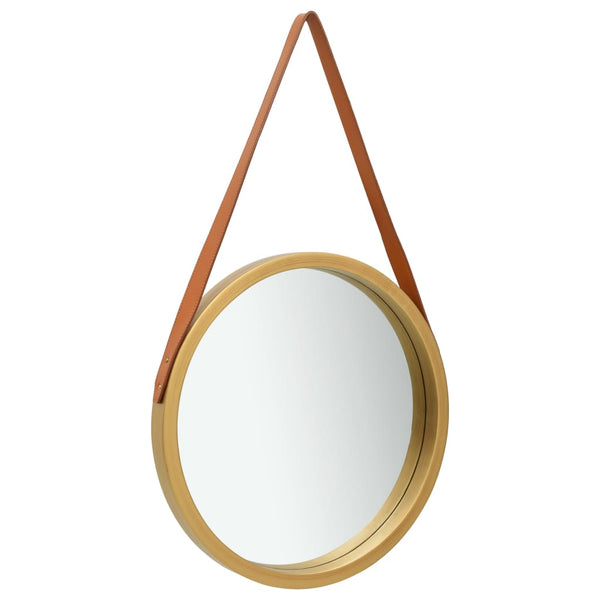 Goldener Wandspiegel mit Gürtel, 50 cm