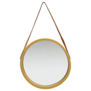 Goldener Wandspiegel mit Gürtel, 50 cm