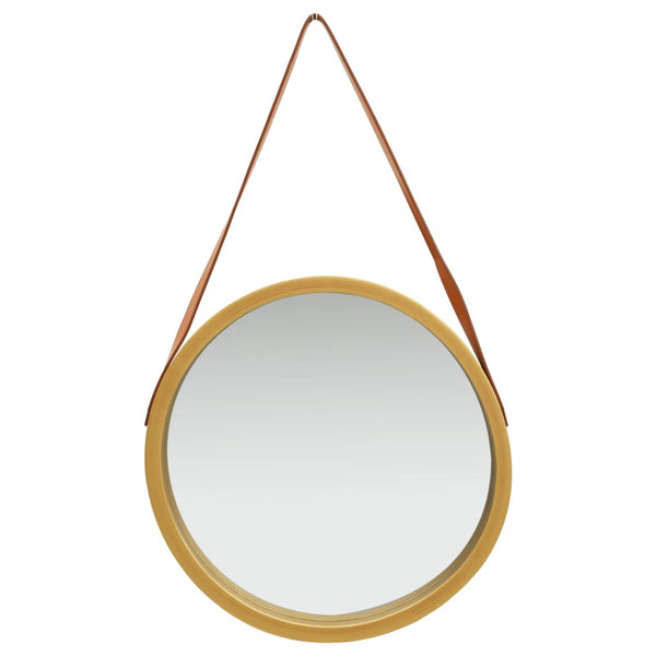Goldener Wandspiegel mit Gürtel, 50 cm