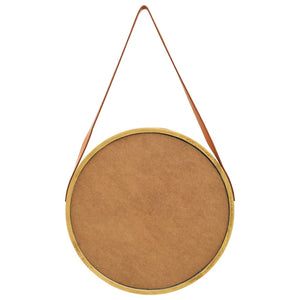 Goldener Wandspiegel mit Gürtel, 50 cm