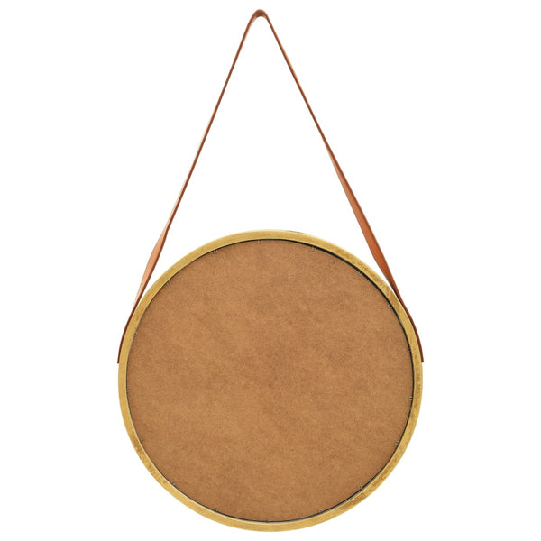 Goldener Wandspiegel mit Gürtel, 50 cm