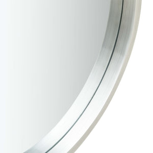 Wandspiegel mit Gürtel, 50 cm, Silber