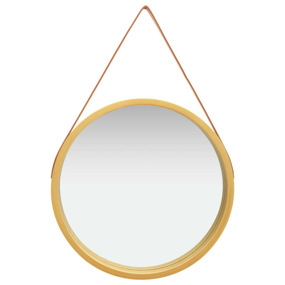 Wandspiegel mit Riemen Golden 60 cm