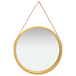 Wandspiegel mit Riemen Golden 60 cm