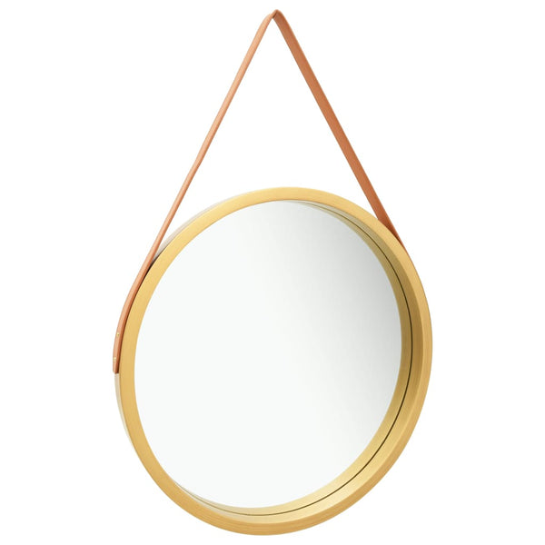 Wandspiegel mit Riemen Golden 60 cm