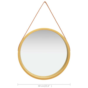 Wandspiegel mit Riemen Golden 60 cm