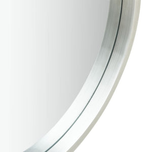Wandspiegel mit Gürtel, 60 cm, Silber