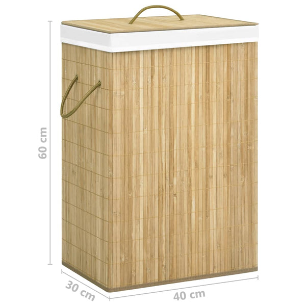 Bambus Wäschekorb 2 Fächer - 72L