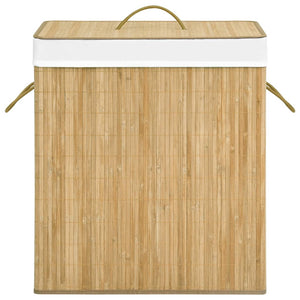 Bambus Wäschekorb 2 Fächer 100L