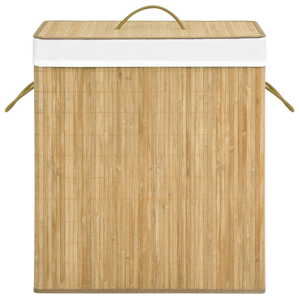 Bambus Wäschekorb 2 Fächer 100L