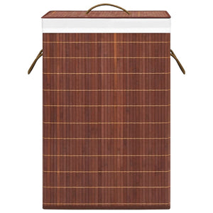 Bambus Wäschekorb Braun 72L mit 2 Fächern