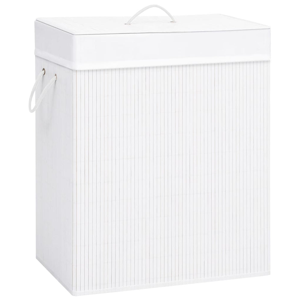 Bambus Wäschekorb Weiß - 83L