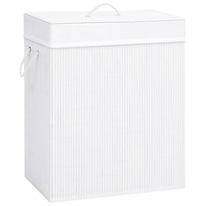 Bambus Wäschekorb Weiß - 83L