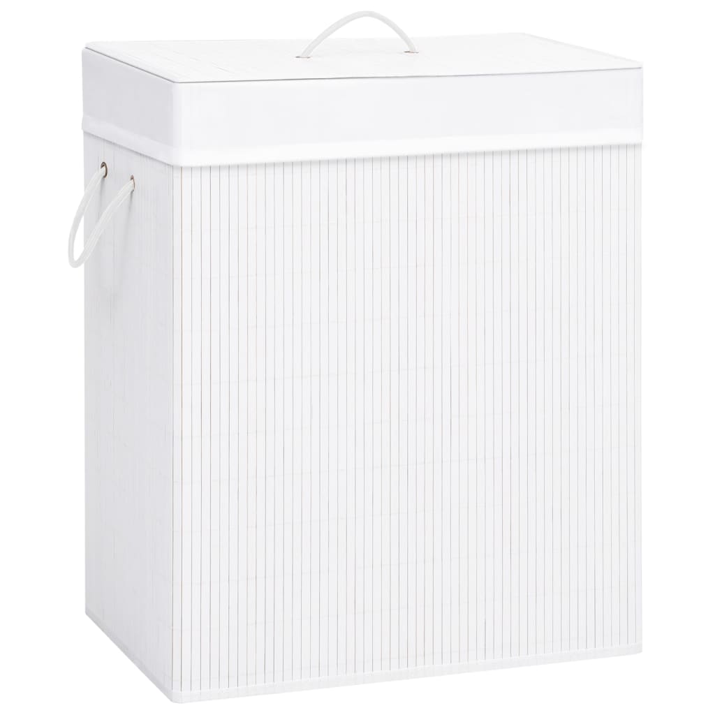 Bambus Wäschekorb Weiß - 83L