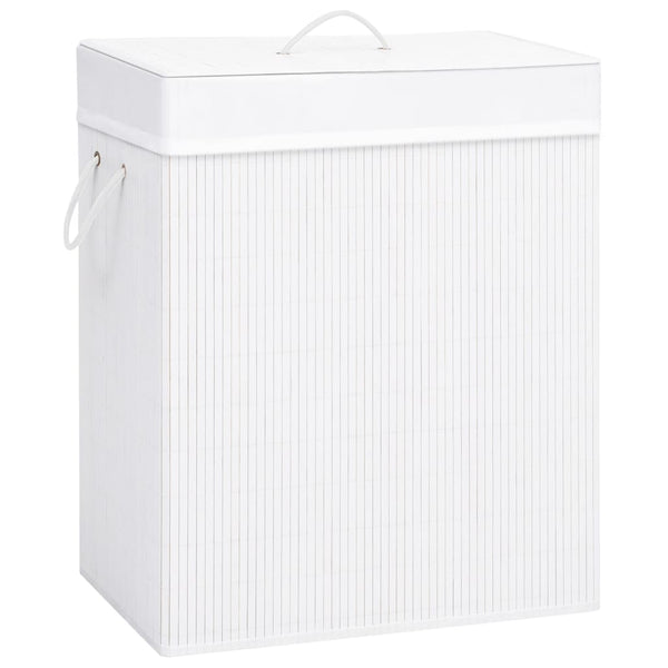Bambus Wäschekorb Weiß - 83L