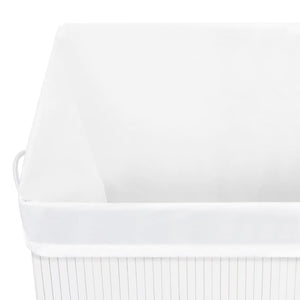 Bambus Wäschekorb Weiß - 83L