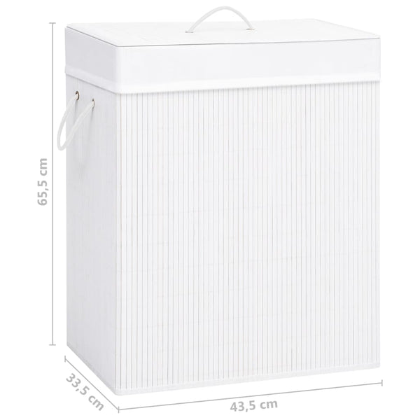 Bambus Wäschekorb Weiß - 83L