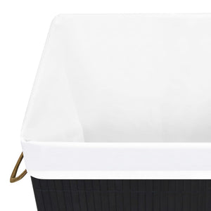 Schwarzer Bambus Wäschekorb, 1 Fach