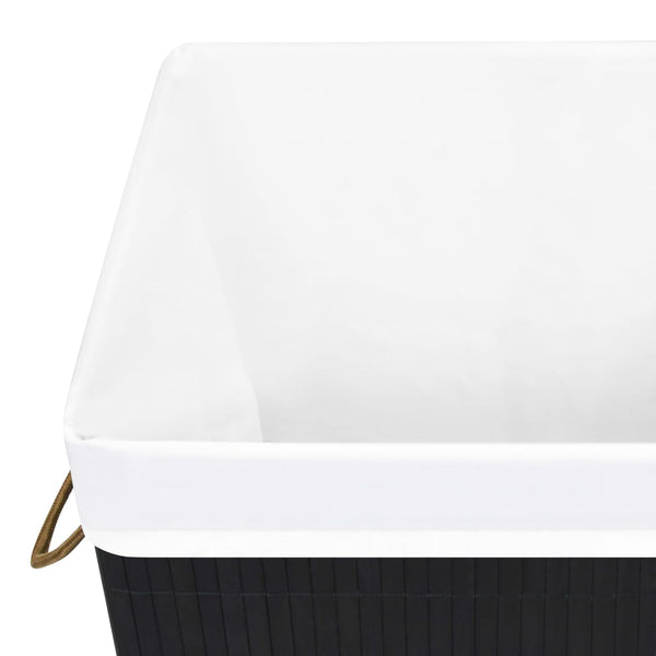 Schwarzer Bambus Wäschekorb, 1 Fach