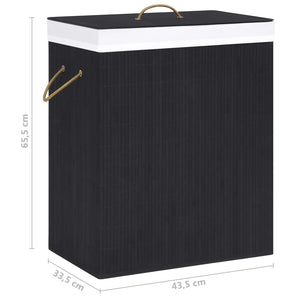Schwarzer Bambus Wäschekorb 83L