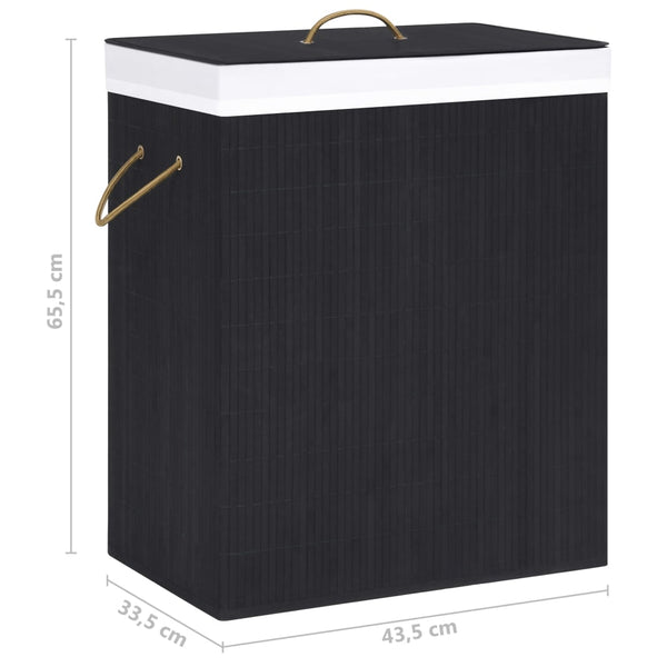 Schwarzer Bambus Wäschekorb 83L