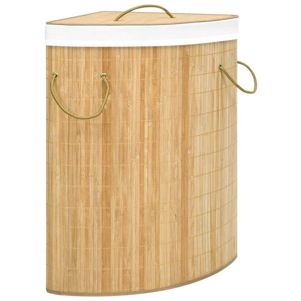 Eck-Wäschekorb Bambus 60L