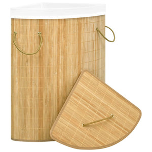 Eck-Wäschekorb Bambus 60L