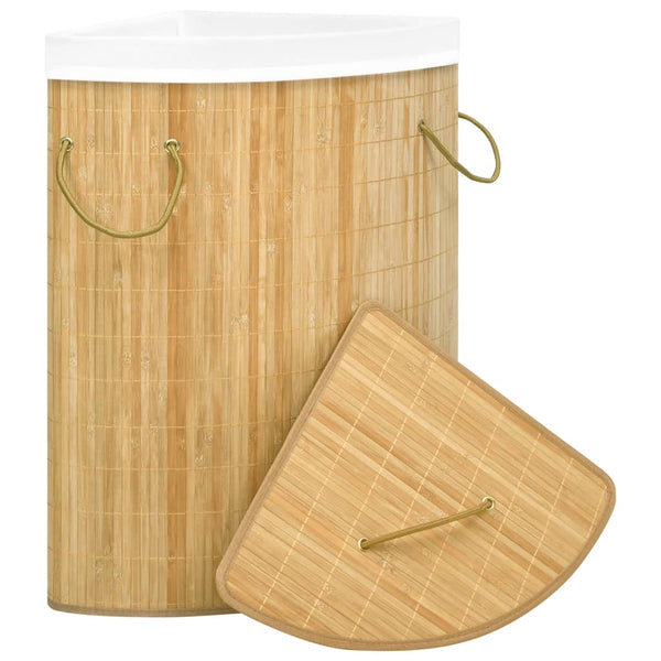 Eck-Wäschekorb Bambus 60L