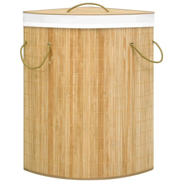 Eck-Wäschekorb Bambus 60L