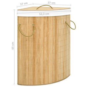 Eck-Wäschekorb Bambus 60L