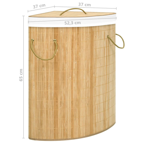 Eck-Wäschekorb Bambus 60L