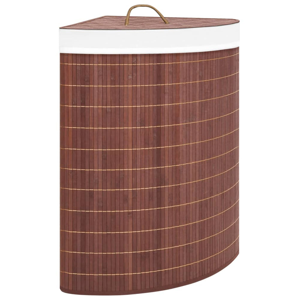 Eck-Wäschekorb Bambus Braun 60L