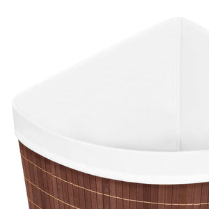 Eck-Wäschekorb Bambus Braun 60L