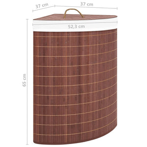 Eck-Wäschekorb Bambus Braun 60L