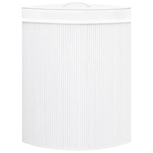 Eck-Wäschekorb Bambus 60L - Weiß