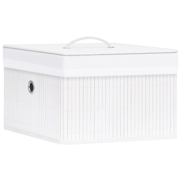 Bambus Aufbewahrungsboxen, 4er Set, Weiß