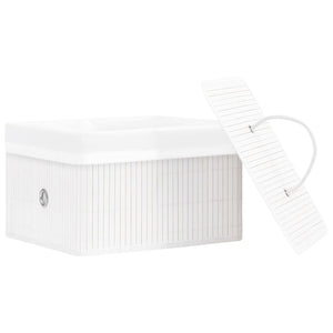 Bambus Aufbewahrungsboxen, 4er Set, Weiß