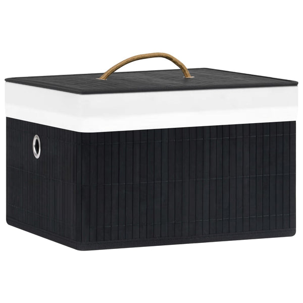 Bambus Aufbewahrungsboxen Schwarz, 4er-Set