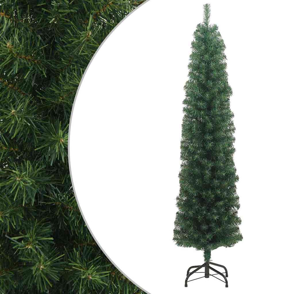 Schlanker künstlicher Weihnachtsbaum Grün 210cm