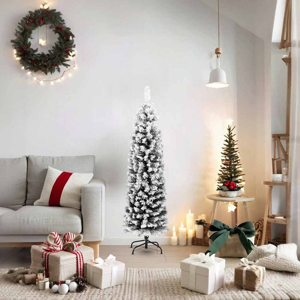 Schlanker, beschneiter Weihnachtsbaum, 150 cm