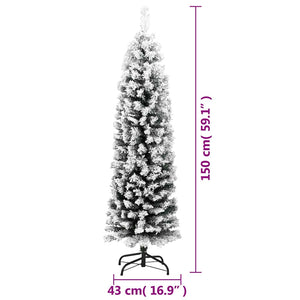 Schlanker, beschneiter Weihnachtsbaum, 150 cm