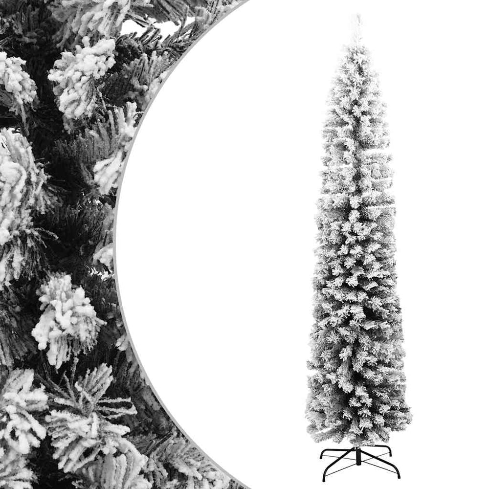 Schlanker, künstlicher Weihnachtsbaum mit Schnee, 180cm