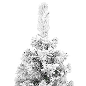 vidaXL Sapin de Noël artificiel fin avec neige Vert 210 cm PVC