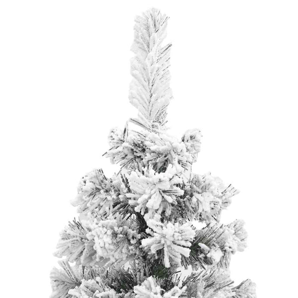 vidaXL Sapin de Noël artificiel fin avec neige Vert 210 cm PVC