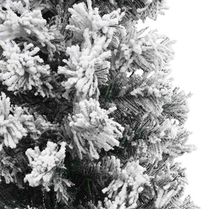 vidaXL Sapin de Noël artificiel fin avec neige Vert 210 cm PVC