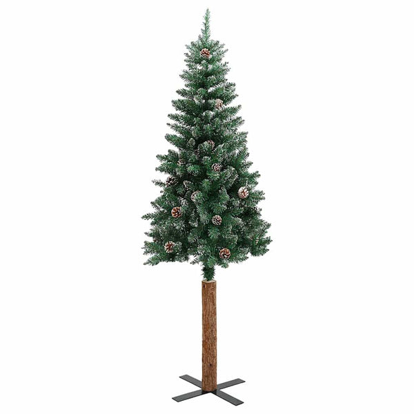 Schlanker Weihnachtsbaum mit Schnee 150cm