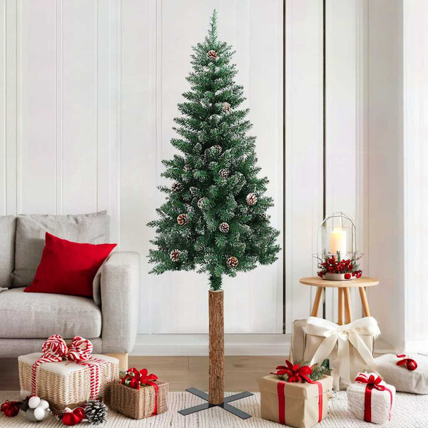 Schlanker Weihnachtsbaum mit Schnee 180cm